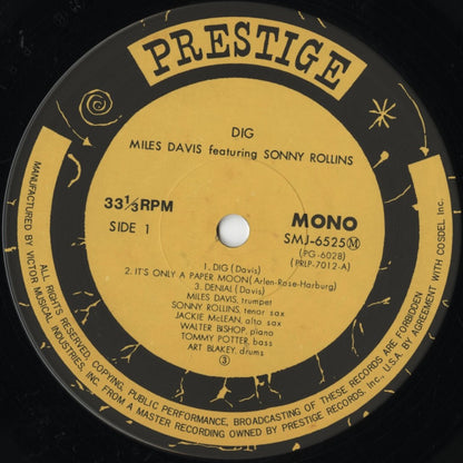 Miles Davis - Dig (SMJ-6525(M)) Prestige
label