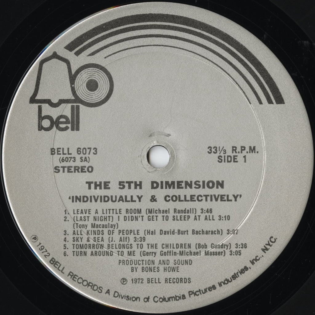 The 5th Dimension - Individually & Collectively (BELL 6073) 1972 US BELL｜中古LP
