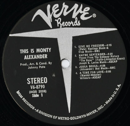 Monty Alexander / モンティー・アレキサンダー / This Is Monty Alexander (V6-8790)