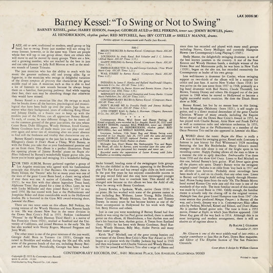 Barney Kessel - Vol. 3, To Swing Or Not To Swing (LAX 3006M) LP 1974 JPN Contemporary｜中古LP