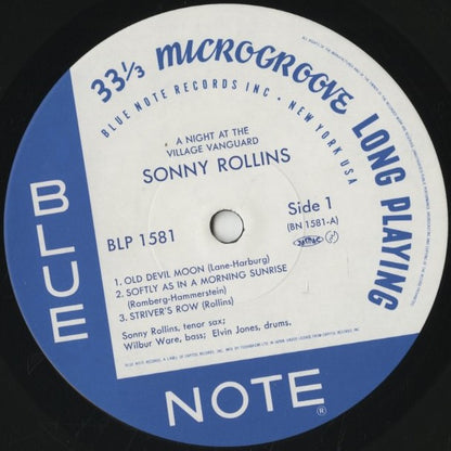 Sonny Rollins - A Night At The Village Vanguard (BLP 1581) LP 1984 JPN Blue Note｜中古LP