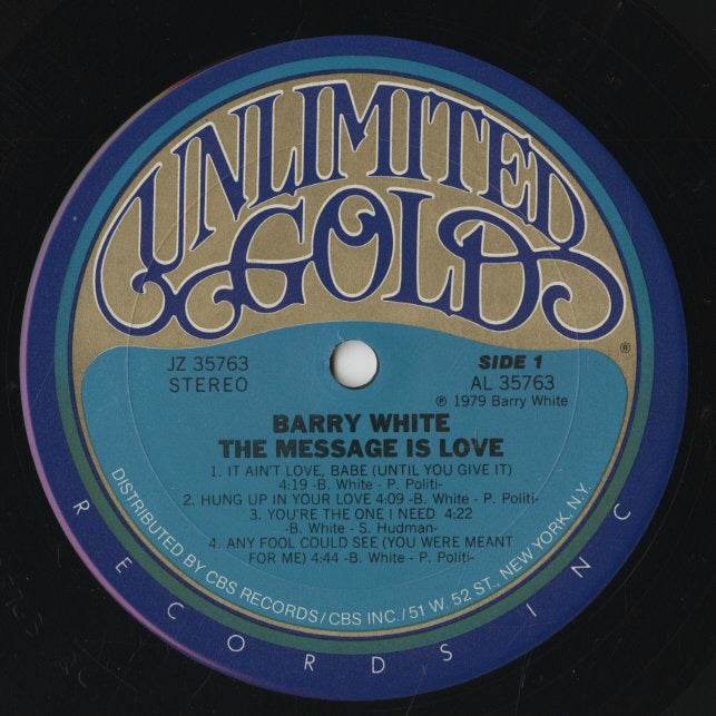 Barry White / バリー・ホワイト / The Message Is Love (JZ 35763)
