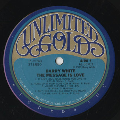 Barry White / バリー・ホワイト / The Message Is Love (JZ 35763)