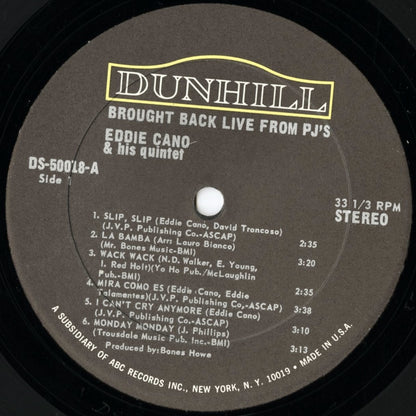 Eddie Cano / エディ・カノ / Brought Back Live From P.J.'s (DS-50018) 1967 USオリジナル盤