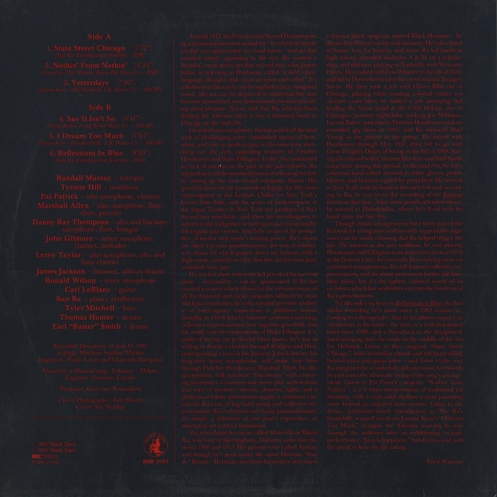 Sun Ra - Reflections In Blue (BSR 0101) 1987 ITA Black Saint｜中古LP