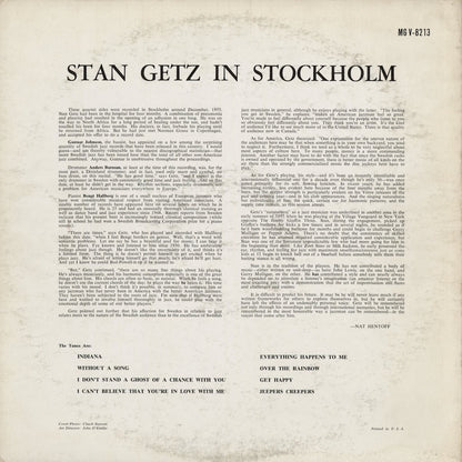 Stan Getz - Stan Getz In Stockholm (MG V-8213) 1956 US Verve｜中古LP