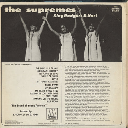 The Supremes - Sing Rodgers & Hart (M 659) LP 1967 US Motown｜中古LP