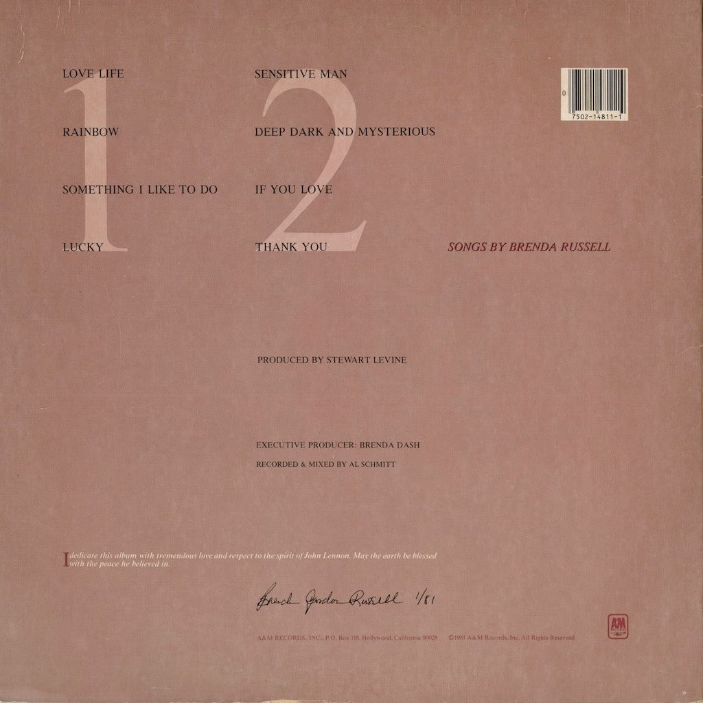 Brenda Russell - Love Life (SP-4811) 1981 US A&M｜中古LP