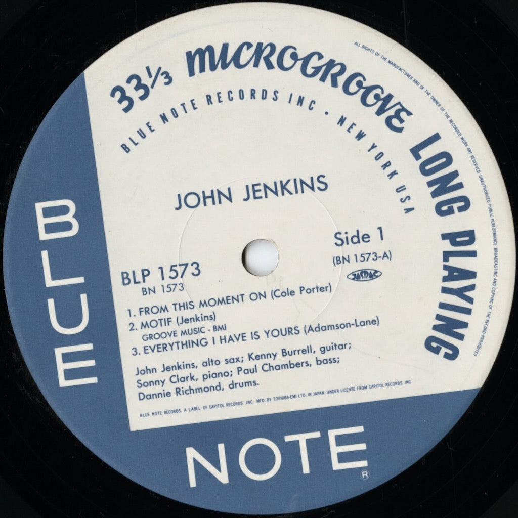 John Jenkins - John Jenkins With Kenny Burrell (BN 1573) LP 1990 JPN Blue Note - Toshiba｜中古LP