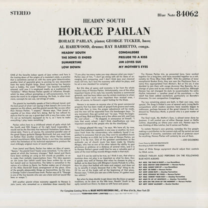 Horace Parlan / ホレス・パーラン / Headin' South (BNJ 71007)
