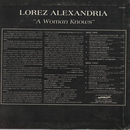 Lorez Alexandria – A Woman Knows (DS-800) LP 1979 US Discovery | 中古LP