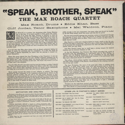 Max Roach Quartet - Speak, Brother, Speak! (86007) 1963 US Fantasy｜中古LP