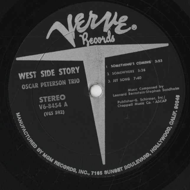 Oscar Peterson Trio - West Side Story (V6-8454) LP 1962 US Verve｜中古LP オスカー・ピーターソン label