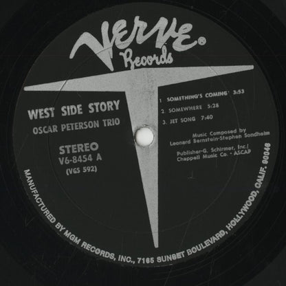 Oscar Peterson Trio - West Side Story (V6-8454) LP 1962 US Verve｜中古LP オスカー・ピーターソン label
