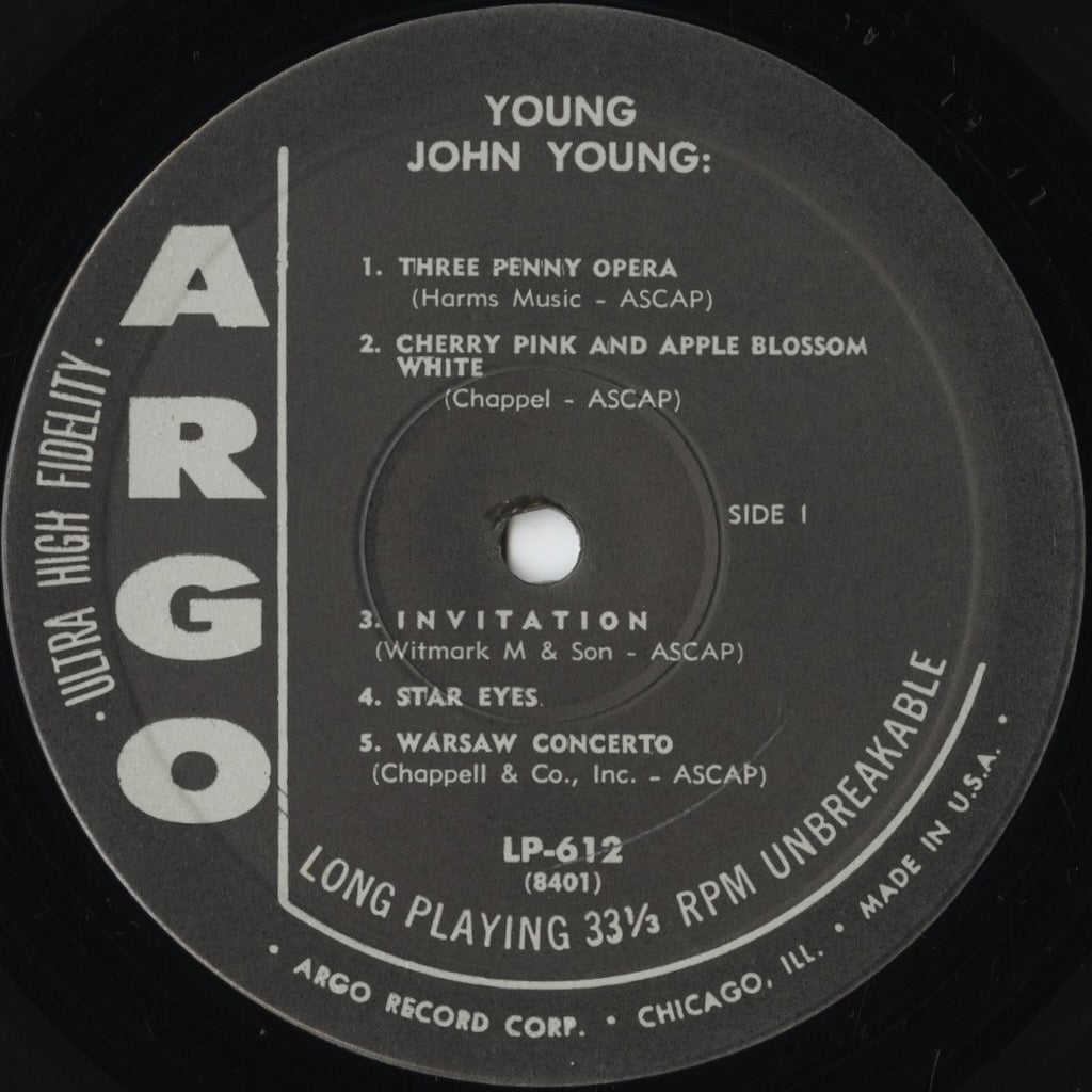 The John Young Trio - Young John Young (LP-612) US Argo｜中古LP