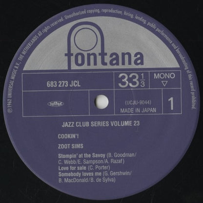 Zoot Sims – Cookin'! -180g (UCJU-9044) 2005 JPN Fontana・Universal Music | 中古LP