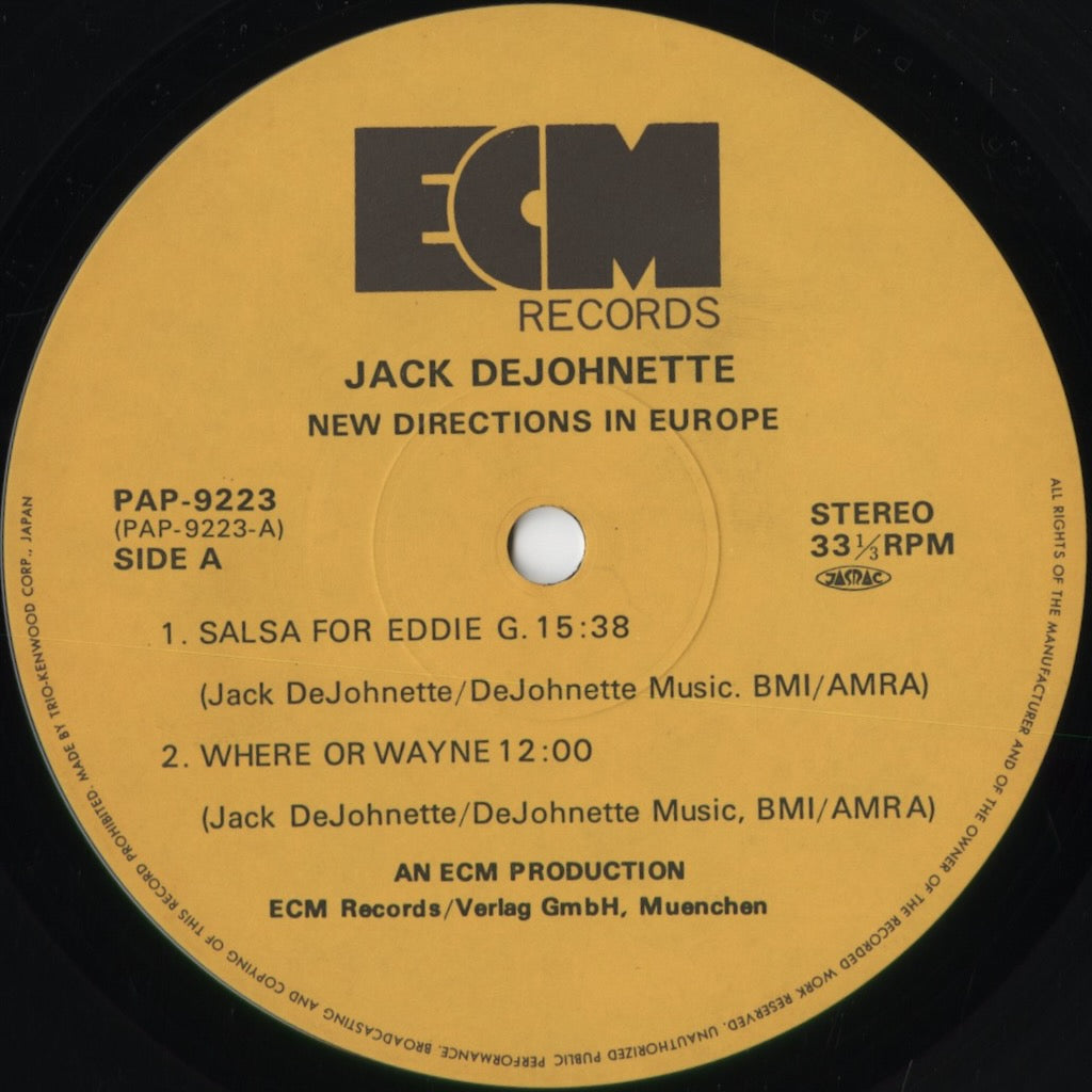 Jack DeJohnette - New Directions In Europe (PAP-9223) 1980 JPN ECM - Trio｜中古LP