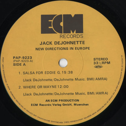 Jack DeJohnette - New Directions In Europe (PAP-9223) 1980 JPN ECM - Trio｜中古LP