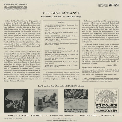 Bud Shank / バド・シャンク / I'll Take Romance (PJ-1251)