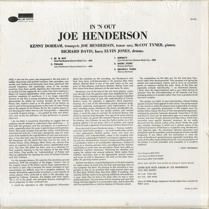 Joe Henderson / ジョー・ヘンダーソン / In 'N Out (BST-84166)