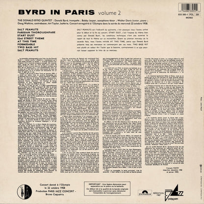 Donald Byrd / Byrd In Paris Vol.2 (833 395-1) 1987 France Polydor
