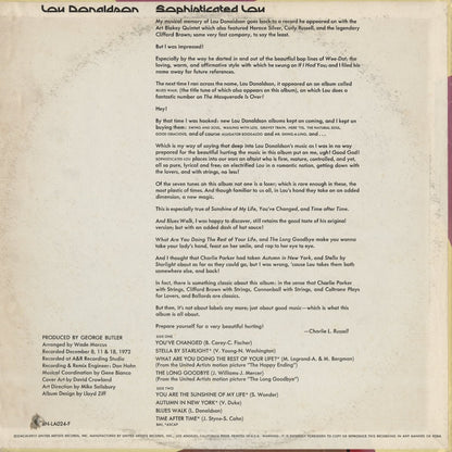 Lou Donaldson – Sophisticated Lou (BN-LA024-F) LP 1973 US Blue Note｜中古LP