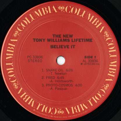 The New Tony Williams Lifetime / ニュー・トニー・ウィリアムス・ライフタイム / Believe It (PC 33836)