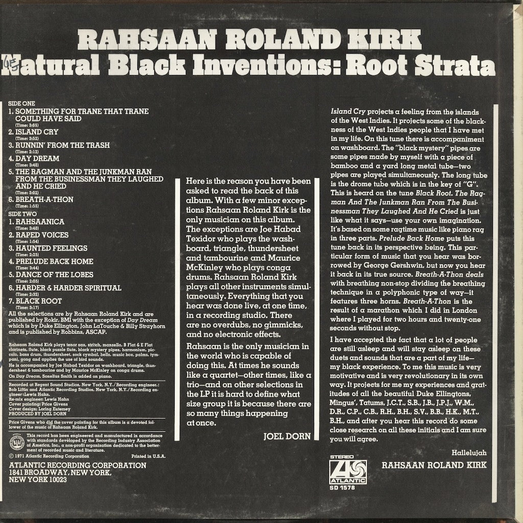 Roland Kirk - Natural Black Inventions: Root Strata (SD 1578) 1971 US Atlantic｜中古LP