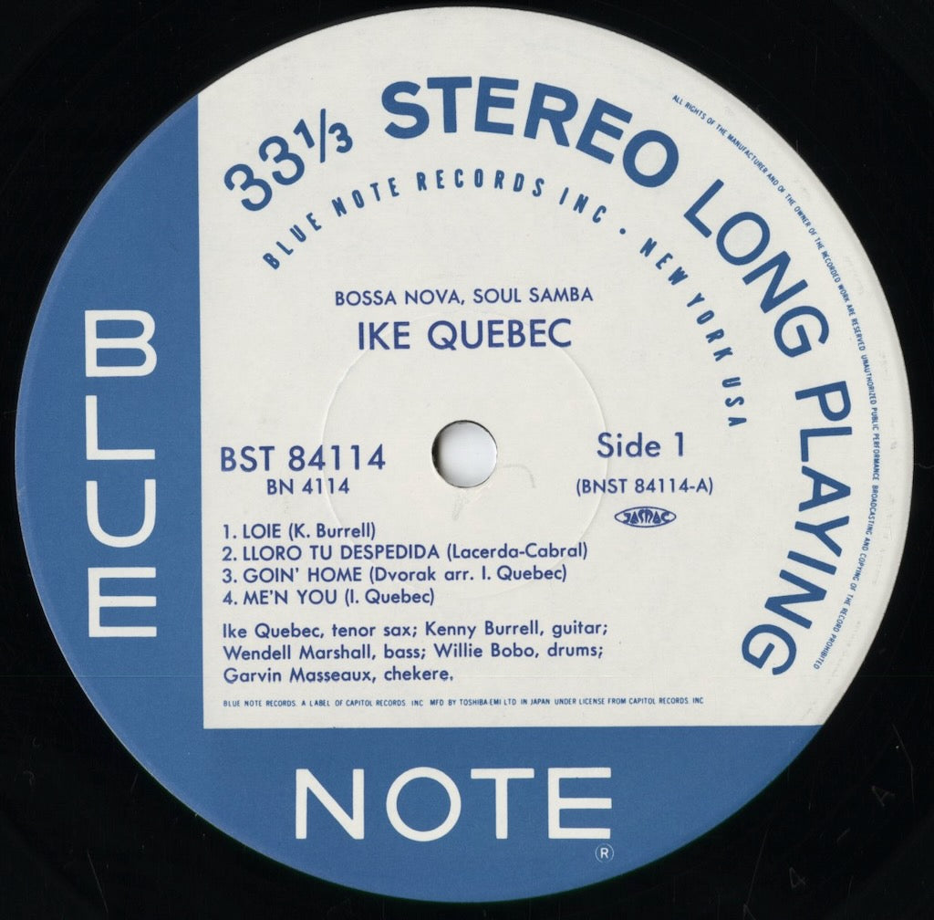 Ike Quebec / アイク・ケベック / Bossa Nova Soul Samba (BN 4114)