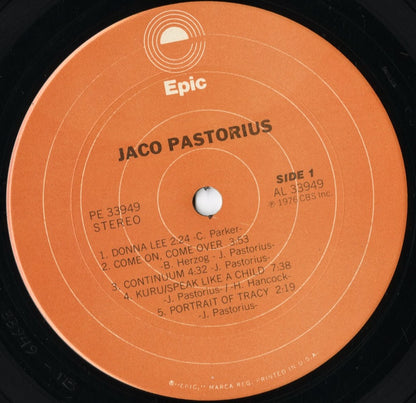 Jaco Pastorius - Jaco Pastorius (PE 33949) LP 1976 US Epic｜中古LP