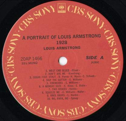Louis Armstrong – A Portrait Of Louis Armstrong 1928 (20AP 1466) 1979 JPN CBS/Sony | 中古LP