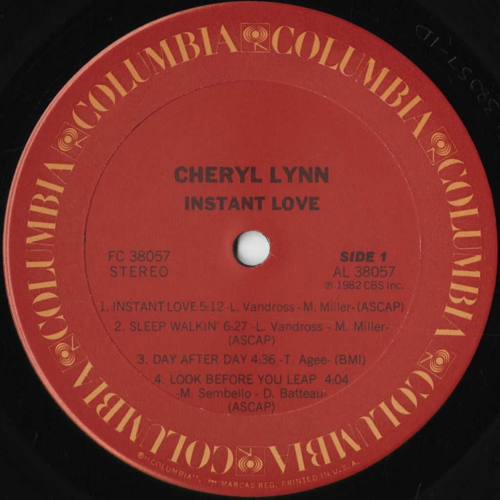 Cheryl Lynn - Instant Love (FC 38057) 1982 US Columbia｜中古LP