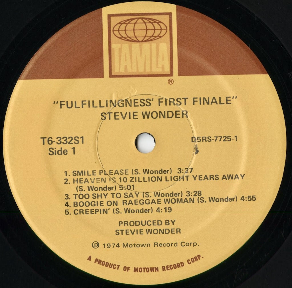 Stevie Wonder - Fulfillingness' First Finale (T6-332S1) 1974 US Tamla｜中古LP
