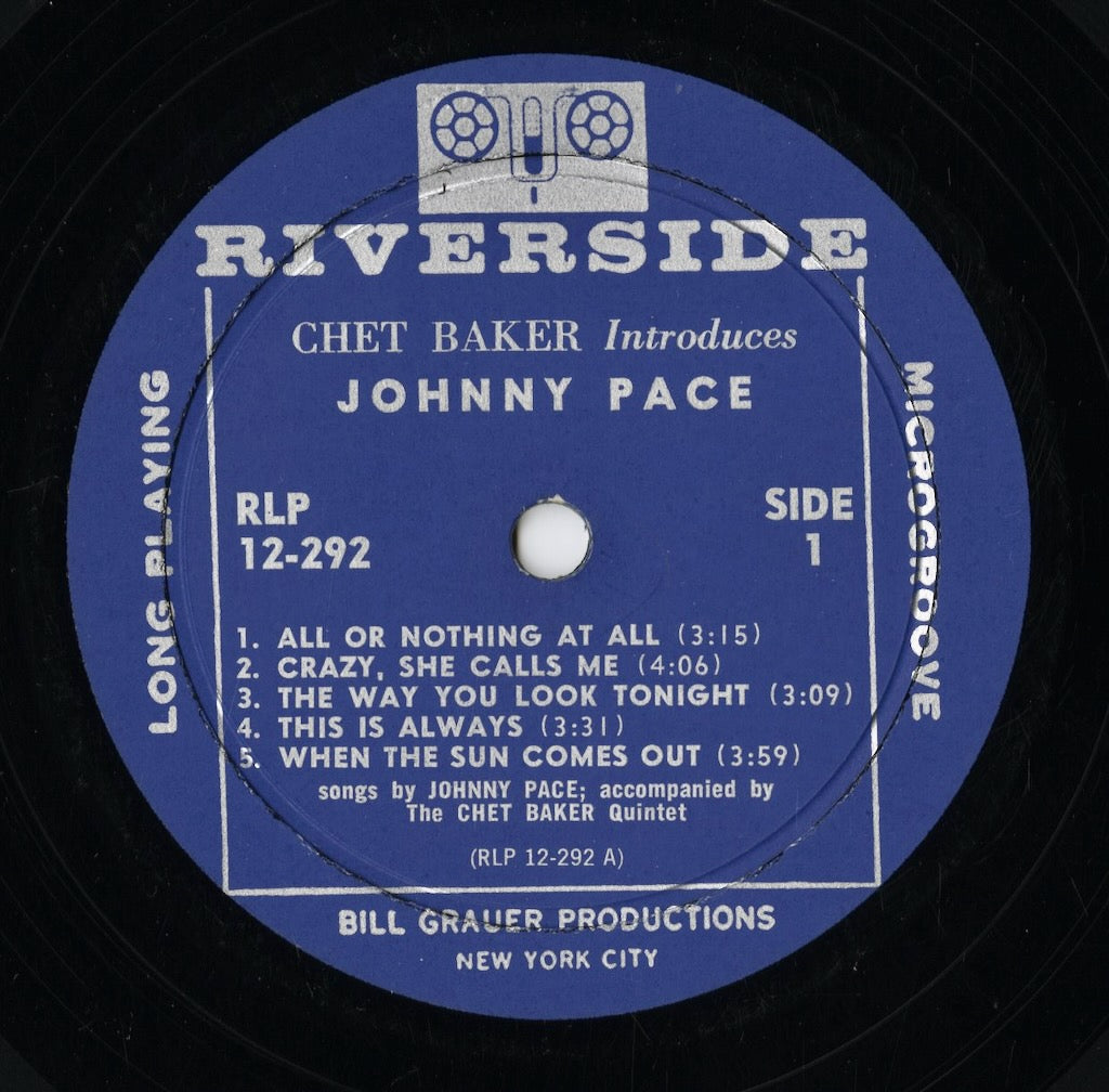 Johnny Pace - Chet Baker Introduces Johnny Pace Accompanied By The Chet Baker Quintet (RLP 12-292) LP 1959 US Riverside｜中古LP
