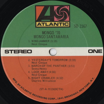Mongo Santamaria - Mongo '70 (SD 1567) 1970 US Atlantic｜中古LP