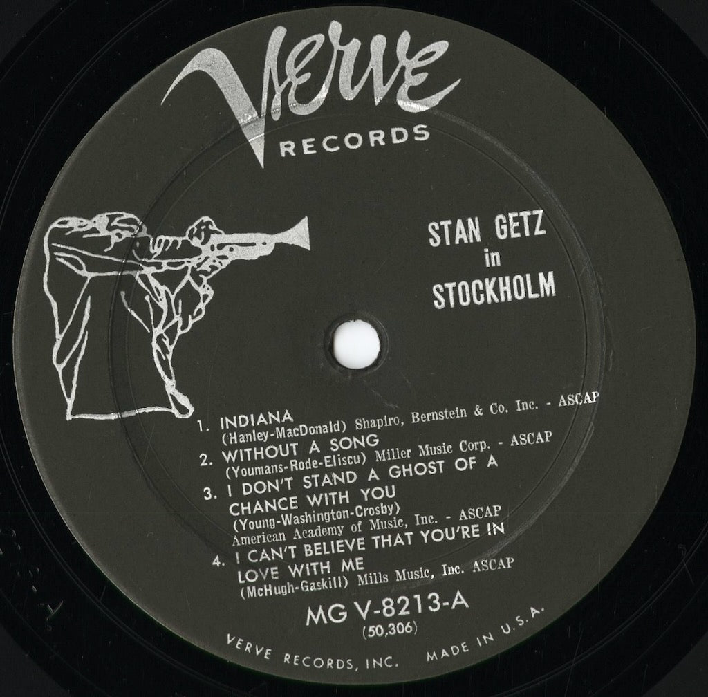 Stan Getz - Stan Getz In Stockholm (MG V-8213) 1956 US Verve｜中古LP