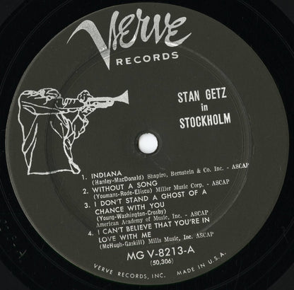 Stan Getz - Stan Getz In Stockholm (MG V-8213) 1956 US Verve｜中古LP