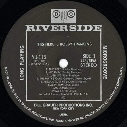Bobby Timmons / ボビー・ティモンズ / This Here Is Bobby Timmons (VIJ-118)