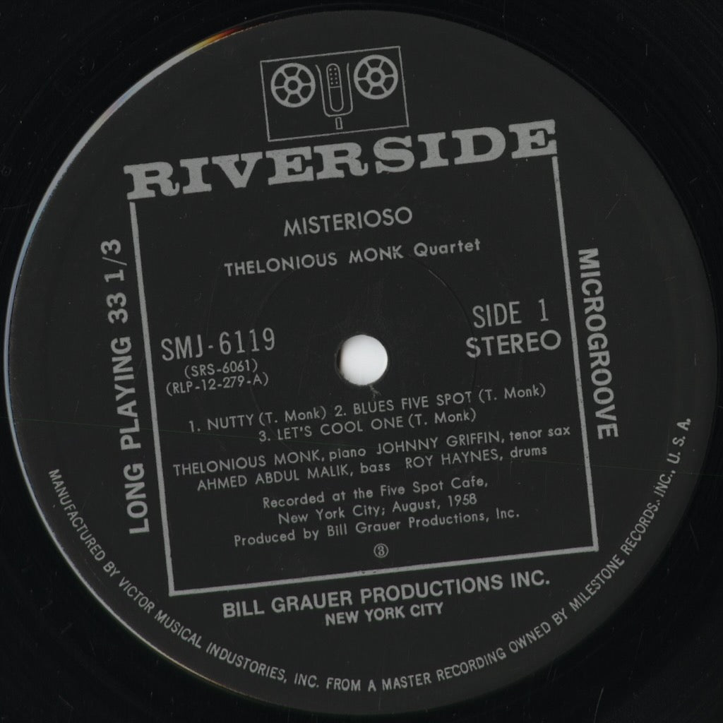 Thelonious Monk - Misterioso (SMJ-6119) 1975 JPN Riverside｜中古LP