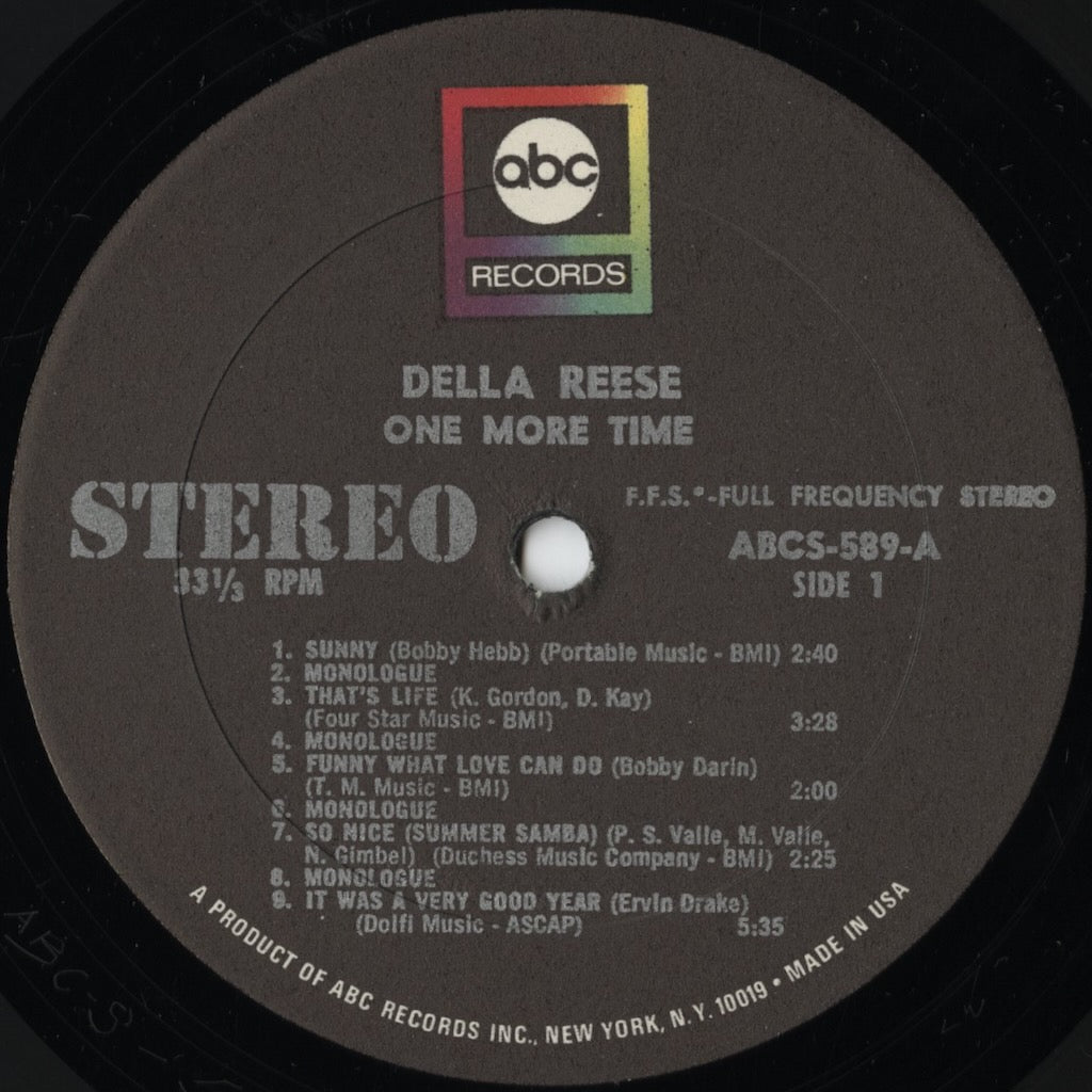 Della Reese - One More Time! (ABCS-589) 1966 US ABC｜中古LP