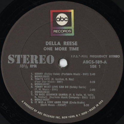 Della Reese - One More Time! (ABCS-589) 1966 US ABC｜中古LP