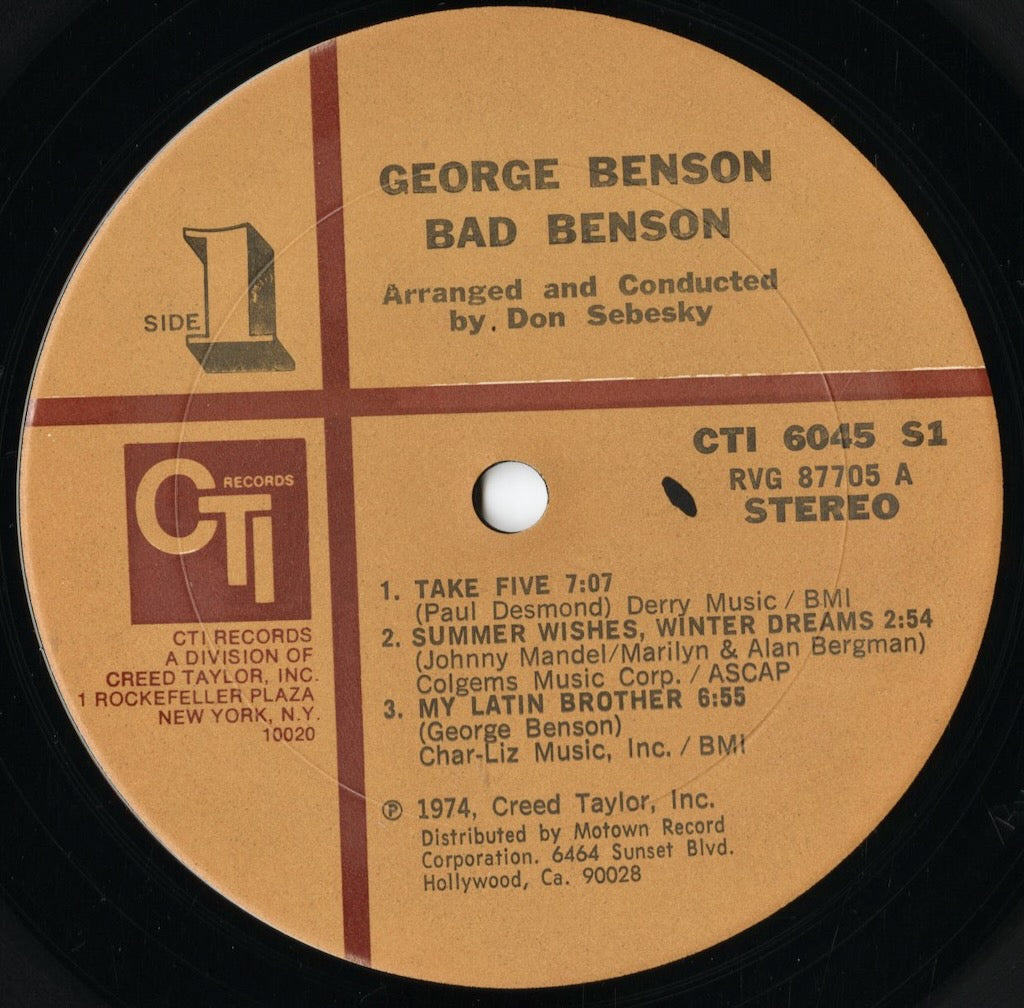 George Benson - Bad Benson (CTI 6045) LP 1974 US CTI｜中古LP