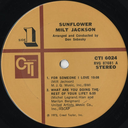 Milt Jackson - Sunflower (CTI 6024) 1973 US CTI｜中古LP