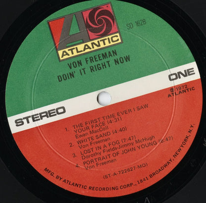 Von Freeman – Doin’ It Right Now (SD 1628) LP 1972 US Atlantic | 中古LP