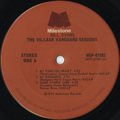 Bill Evans - The Village Vanguard Sessions (MSP-47002) 1973 US Milestone｜中古LP