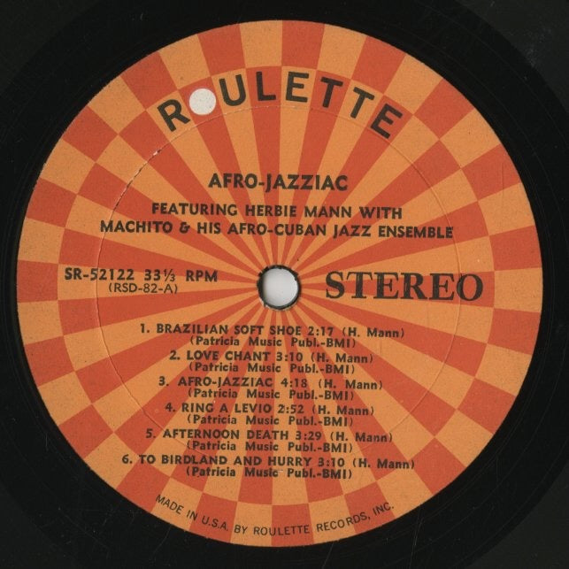 Herbie Mann – Afro-Jazzizc (SR 52122) LP 1969 US Roulette | 中古LP