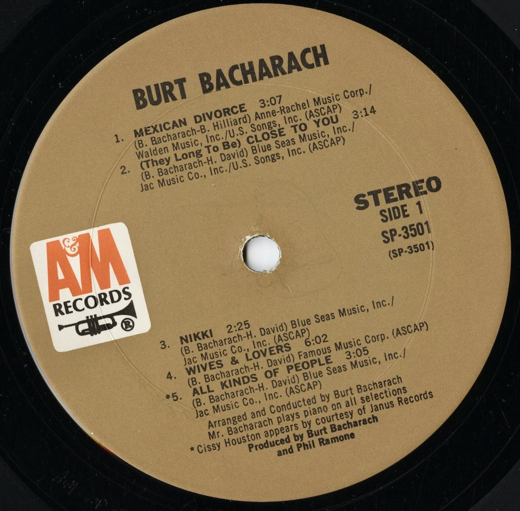 Burt Bacharach - Burt Bacharach 1971 (SP3501) 1971 US A&M｜中古LP