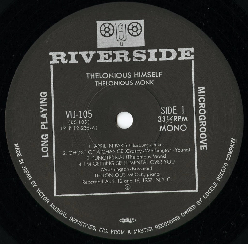 Thelonious Monk - Thelonious Himself (VIJ-105) 1984 JPN Riverside / Victor｜中古LP