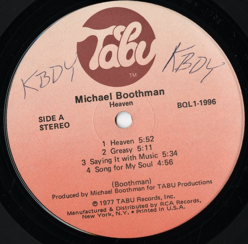 Michael Boothman - Heaven (BQL1-1996) 1977 US Tabu｜中古LP