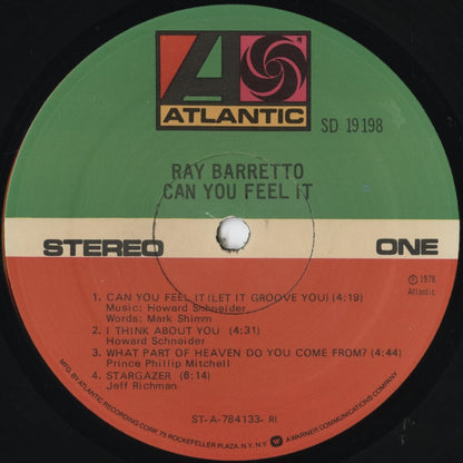 Ray Barretto – Can You Feel It (SD 19198) LP 1978 US Atlantic｜中古LP